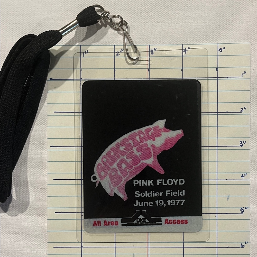 1977 Pink Floyd Soldier Field All Area Access Pass Lanyard - June 19th